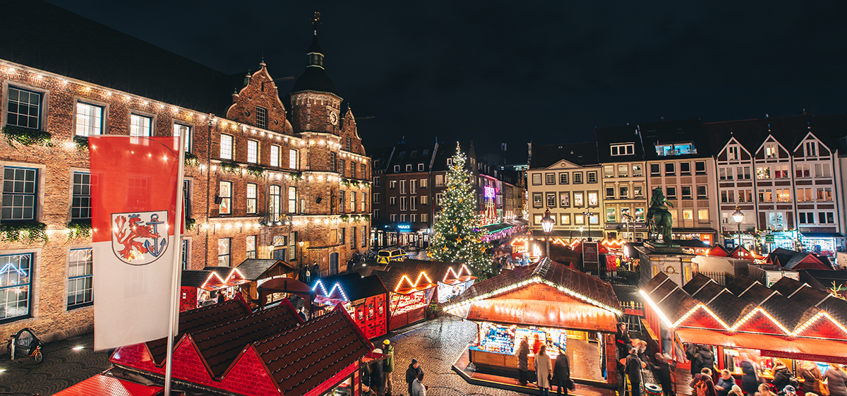 Kerstmarkt, kerstshoppen in Duesseldorf, dagtocht