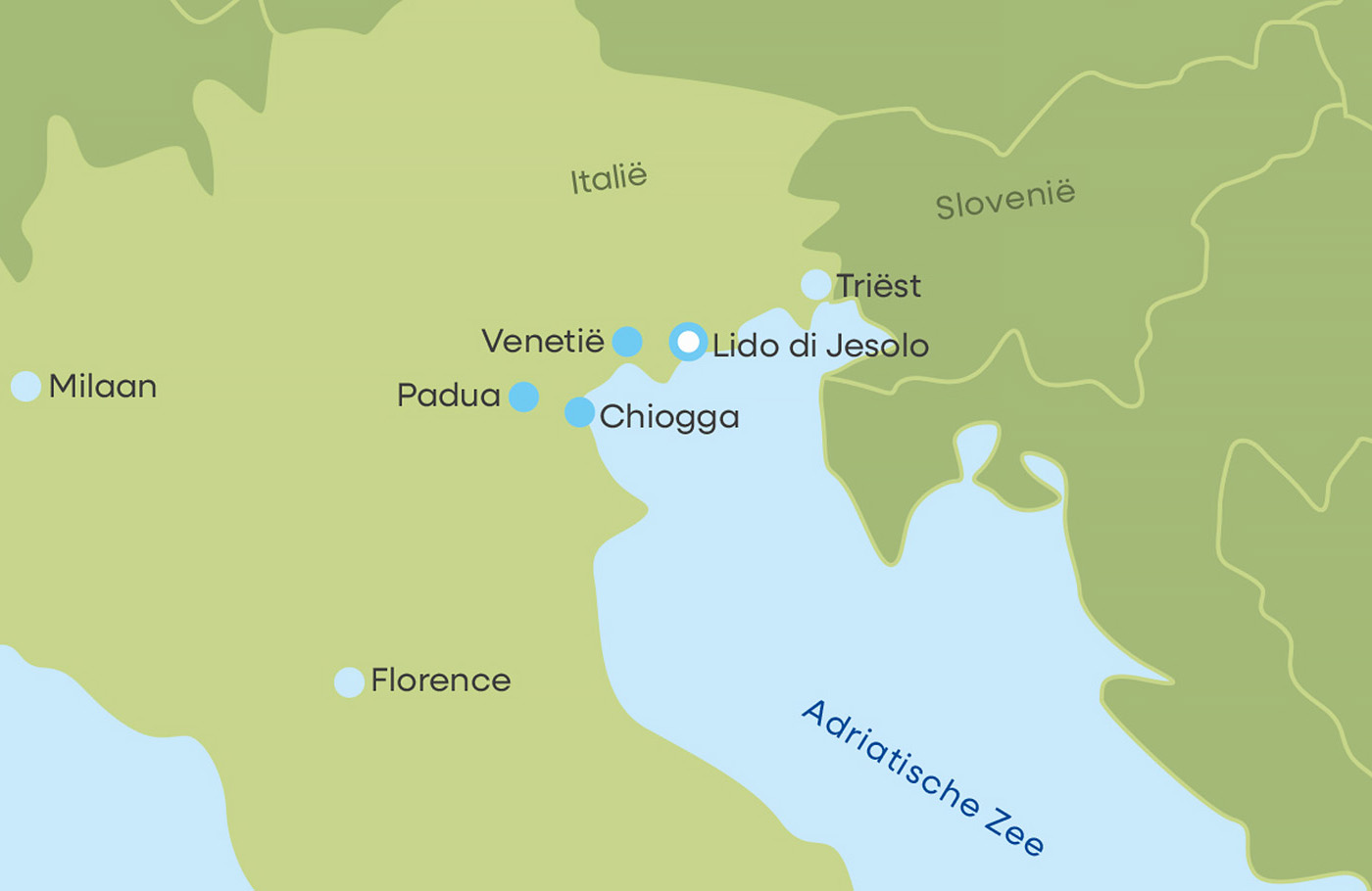 8-daagse voordeelreis per comfort-class touringcar naar Lido di Jesolo Met o.a. Venetië, Chioggia & Padua