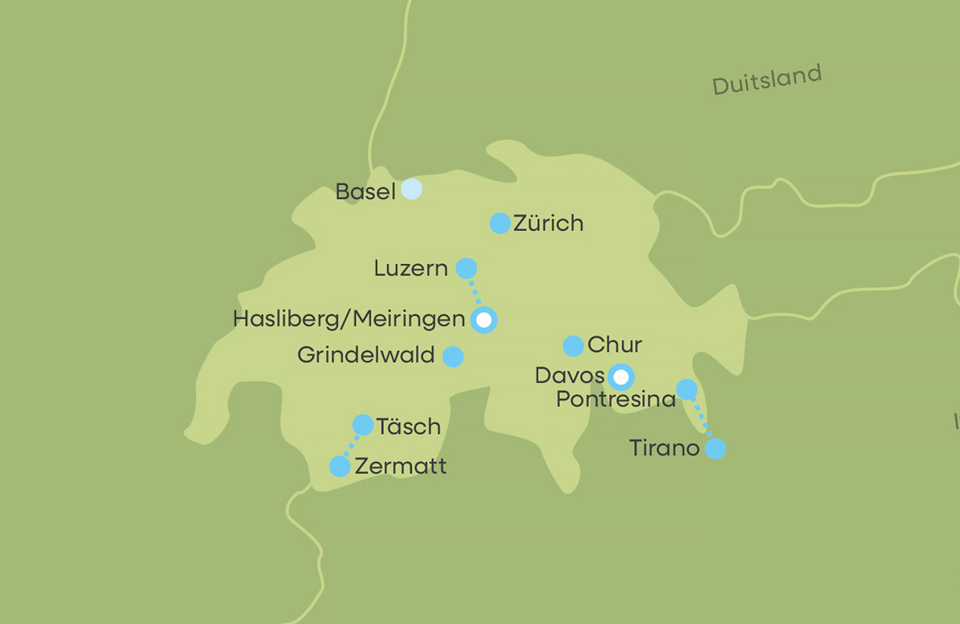 Per comfort-class touringcar van Maaskant Reizen naar Hoogtepunten van Zwitserland, 12 daagse ultieme rondreis  Met o.a. 3 treinreizen, Grindelwald, Zermatt, Davos, Chur, Lago Maggiore en Zürich