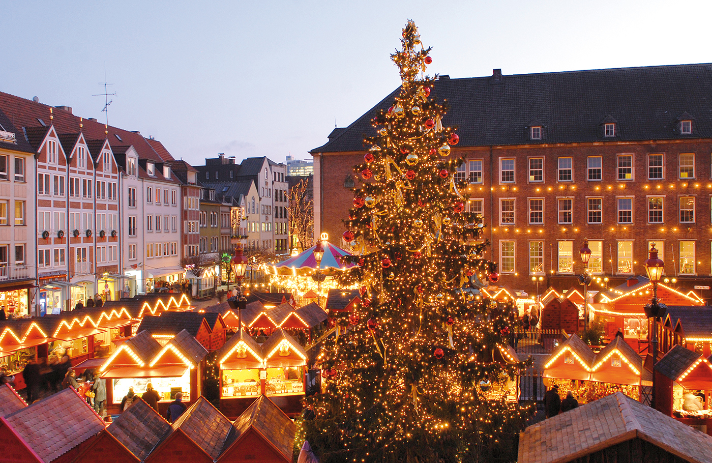 Kerstmarkt, kerstshoppen in Duesseldorf, dagtocht