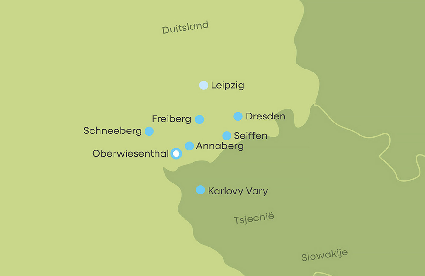 Per comfort-class touringcar van Maaskant Reizen naar Het Ertsgebergte en Saksische zilverroute Busreis Duitsland met o.a. Annaberg-Buchholz, Seiffen, Freiberg, Dresden, Schneeberg en Karlovy Vary