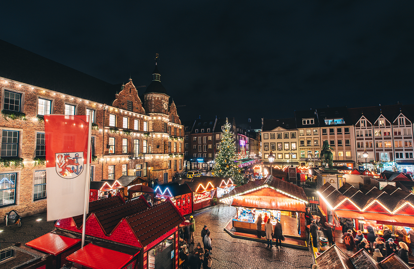 Kerstmarkt, kerstshoppen in Duesseldorf, dagtocht